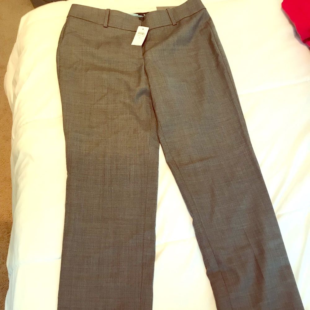 NWT Anne Taylor Gray Straight Leg Pants
